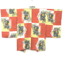 Load image into Gallery viewer, Haori Jacket Vintage(1920-1950) Light Yellow Light Brown Peony Meisen Long Silk #8850B1
