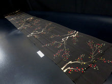 Load image into Gallery viewer, KK784A7 Silk Kimono Fabric Vintage(1950-1980) Abstract Plum Blossom Black 72.8x11.8in(185x30cm)

