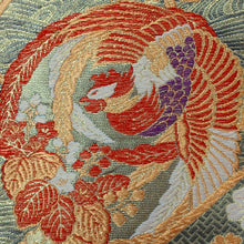 Load image into Gallery viewer, Fukuro Obi Vintage(1950-1980) Gold Phoenix Butterfly Silk BB188V1
