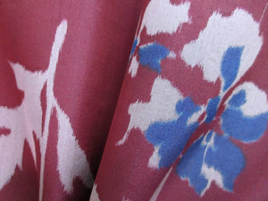 Haori Jacket Vintage(1920-1950) Wine red Sumire Meisen Silk #8219B4