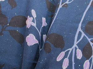 Haori Jacket Vintage(1920-1950) Midnight Blue Flower #132