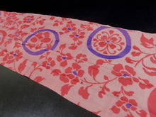 Load image into Gallery viewer, KK729A6 Silk Kimono Fabric Vintage(1920-1950) Meisen Peal Pink 82.7x11.8in(210x30cm)
