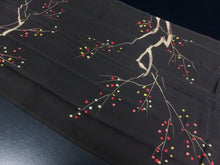 Load image into Gallery viewer, KK784A7 Silk Kimono Fabric Vintage(1950-1980) Abstract Plum Blossom Black 72.8x11.8in(185x30cm)
