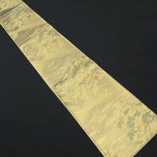Load image into Gallery viewer, Fukuro Obi Gold Green Bamboo Landscape Silk BB242V4
