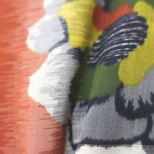 Load image into Gallery viewer, Haori Jacket Vintage(1920-1950) Light Yellow Light Brown Peony Meisen Long Silk #8850B1

