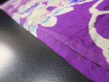Load image into Gallery viewer, MKF#139 Silk Kimono Fabric Vintage(1920-1950) Meisen Flower Purple 50.0x13.0in(127x33cm)
