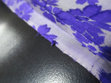 Load image into Gallery viewer, MKF#49 Silk Kimono Fabric Vintage(1920-1950) Meisen Flower Purple 43.3x11.8in(110x30cm)
