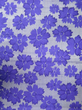Load image into Gallery viewer, MKF#49 Silk Kimono Fabric Vintage(1920-1950) Meisen Flower Purple 43.3x11.8in(110x30cm)
