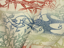 Load image into Gallery viewer, Haori Jacket Vintage(1950-1980) Cream white Maple Leaf Camellia Silk #7616H4

