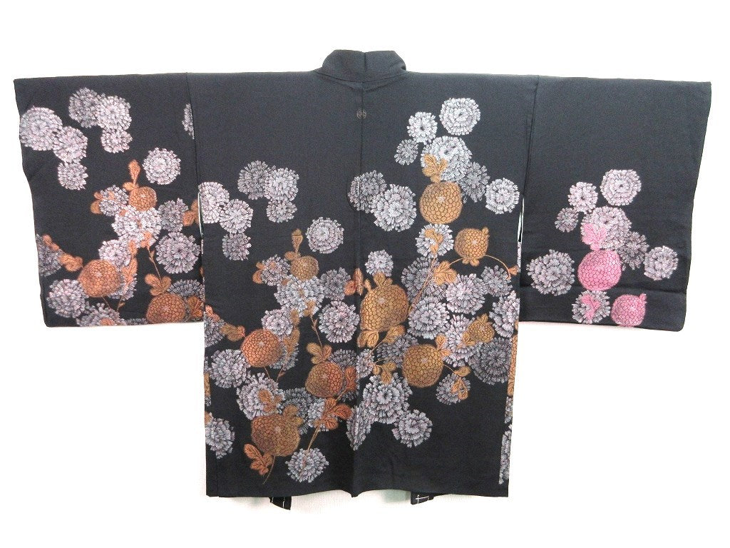 Haori Jacket Vintage(1950-1980) Black Chrysanthemum #133