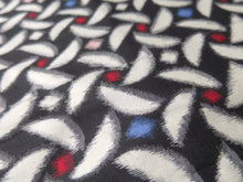 Load image into Gallery viewer, MBFd#47A Silk Kimono Fabric Vintage(1920-1950) Meisen Black Off whilte 36.6x12.2in(93x31cm)

