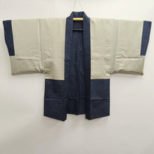 Load image into Gallery viewer, Men&#39;s Haori Vintage(1950-1980) Blue Black Landscape Silk #9389G1
