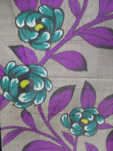 Load image into Gallery viewer, MKF#206 Silk Kimono Fabric Vintage(1920-1950) Meisen Flower Gray 53.1x13.8in(135x35cm)

