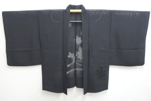 Load image into Gallery viewer, Haori Jacket Vintage(1950-1980) Black See-Through Maple Leaf Silk #8761A1

