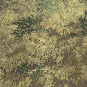 Fukuro Obi Gold Green Bamboo Landscape Silk BB242V4