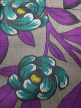 Load image into Gallery viewer, MKF#206 Silk Kimono Fabric Vintage(1920-1950) Meisen Flower Gray 53.1x13.8in(135x35cm)
