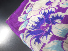 Load image into Gallery viewer, MKF#139 Silk Kimono Fabric Vintage(1920-1950) Meisen Flower Purple 50.0x13.0in(127x33cm)
