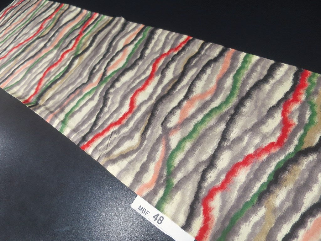 MBFd#48A Silk Kimono Fabric Vintage(1920-1950) Meisen Off whilte 43.3x12.2in(110x31cm)