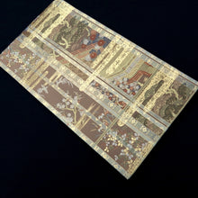 Load image into Gallery viewer, Fukuro Obi Light Brown Gold Crane Birds Peony Palace Silk BB214V3
