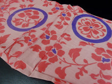 Load image into Gallery viewer, KK730A6 Silk Kimono Fabric Vintage(1920-1950) Meisen Peal Pink 55.1x11.8in(140x30cm)
