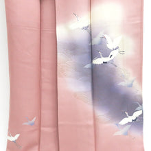 Load image into Gallery viewer, Kimono Pink Hand painted Crane Birds Silk #9088D3
