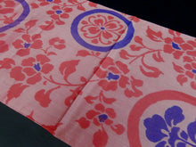 Load image into Gallery viewer, KK730A6 Silk Kimono Fabric Vintage(1920-1950) Meisen Peal Pink 55.1x11.8in(140x30cm)
