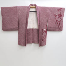 Load image into Gallery viewer, Haori Jacket Vintage(1950-1980) Magenta Full Shibori Plum blossom Silk #9440G3
