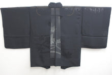 Load image into Gallery viewer, Haori Jacket Vintage(1950-1980) Black See-Through Maple Leaf Silk #8761A1
