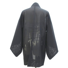 Load image into Gallery viewer, Haori Jacket Vintage(1950-1980) Black See-Through Bamboo Silk #9030D1

