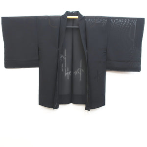 Haori Jacket Vintage(1950-1980) Black See-Through Bamboo Silk #9030D1