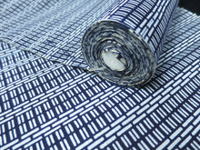 Load image into Gallery viewer, Cotton Bolt Fabric Vintage(1950-1980) Navy White 472.4x14.6in(1200x37cm) BB9051Y2
