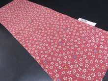 Load image into Gallery viewer, FF2620A Silk Kimono Fabric Vintage(1950-1980) Plum Blossom Reddish Pink 39.0x12.2in(99x31cm)
