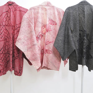 Bundle 12pcs Silk Vintage Full Shibori Haori Wholesale Bulk Free Shipping #439
