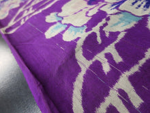 Load image into Gallery viewer, MKF#140 Silk Kimono Fabric Vintage(1920-1950) Meisen Flower Purple 45.3x12.6in(115x32cm)
