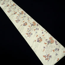Load image into Gallery viewer, Fukuro Obi Silver Butterfly Peony Silk BB243V4
