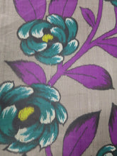Load image into Gallery viewer, MKF#207 Silk Kimono Fabric Vintage(1920-1950) Meisen Flower Gray 56.3x13.4in(143x34cm)
