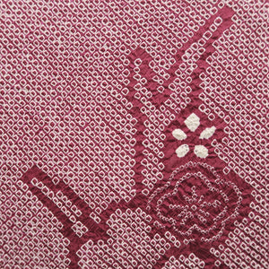 Haori Jacket Vintage(1950-1980) Magenta Full Shibori Plum blossom Silk #9440G3