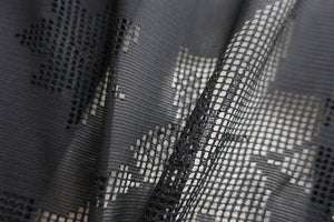 Haori Jacket Vintage(1950-1980) Black See-Through Maple Leaf Silk #8761A1