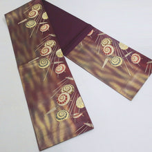 Load image into Gallery viewer, Fukuro Obi Vintage(1950-1980) Wine red Gold Bangasa Umbrella Silk BB179V1
