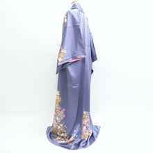 Load image into Gallery viewer, Kimono Pale Purple Gold Bellflower Tall Silk #9321F2
