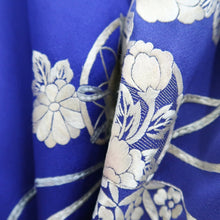 Load image into Gallery viewer, Kimono Blue Fully Embroidered Chrysanthemum Peony Silk #9362F5
