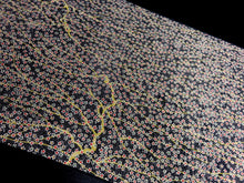 Load image into Gallery viewer, FF2645D Silk Kimono Fabric Vintage(1950-1980) Plum Blossom Black 63.0x13.0in(160x33cm)
