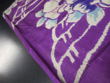 Load image into Gallery viewer, MKF#140 Silk Kimono Fabric Vintage(1920-1950) Meisen Flower Purple 45.3x12.6in(115x32cm)
