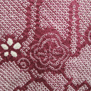 Haori Jacket Vintage(1950-1980) Magenta Full Shibori Plum blossom Silk #9440G3