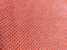 Load image into Gallery viewer, FF2597A Silk Kimono Fabric Vintage(1950-1980) Shibori Red 48.0x12.6in(122x32cm)

