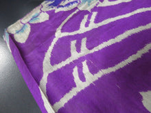 Load image into Gallery viewer, MKF#140 Silk Kimono Fabric Vintage(1920-1950) Meisen Flower Purple 45.3x12.6in(115x32cm)
