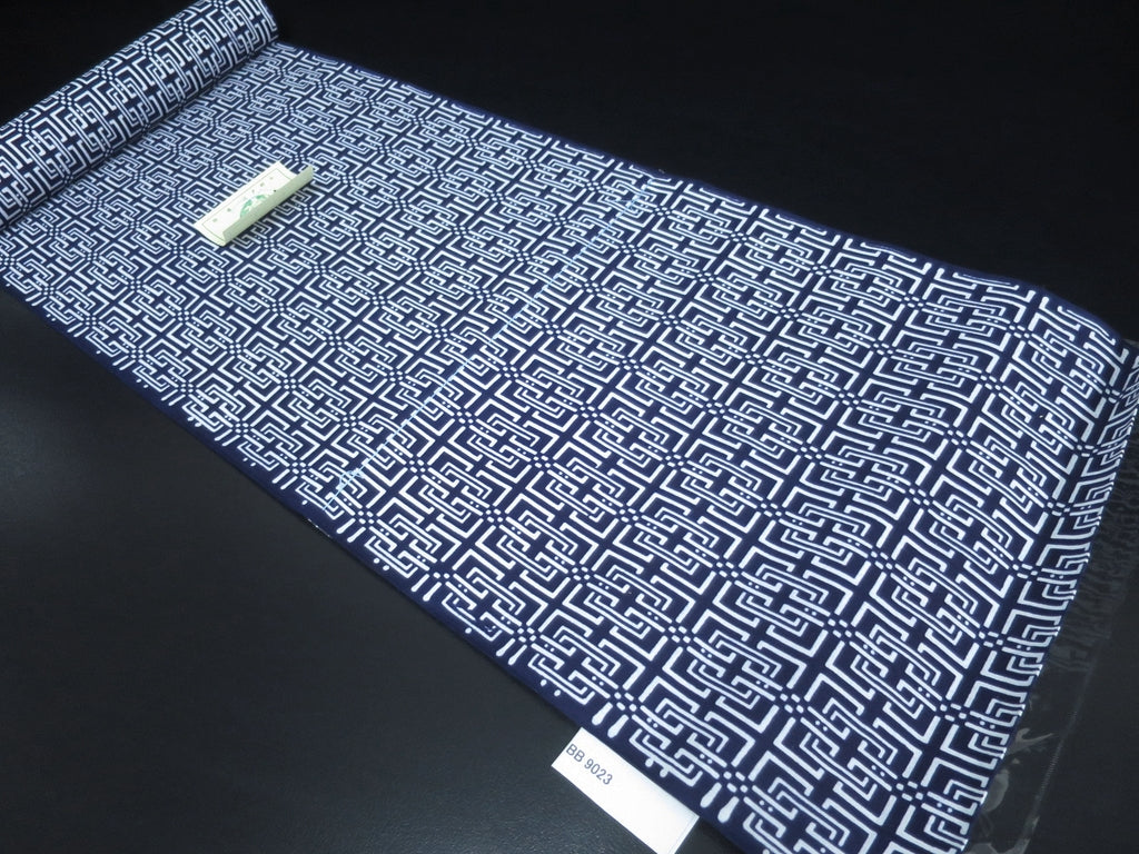 Cotton Bolt Fabric Vintage(1950-1980) Lattice Navy White 472.4x14.6in(1200x37cm) BB9023Y2