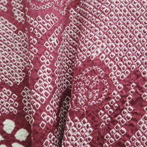 Haori Jacket Vintage(1950-1980) Magenta Full Shibori Plum blossom Silk #9440G3