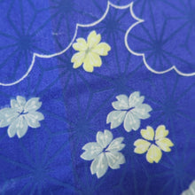 Load image into Gallery viewer, KK1344B6 Silk Kimono Fabric Vintage(1920-1950) Peony Blue 55.9x12.6in(142x32cm)
