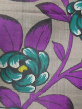 Load image into Gallery viewer, MKF#208 Silk Kimono Fabric Vintage(1920-1950) Meisen Flower Gray 56.3x13.8in(143x35cm)
